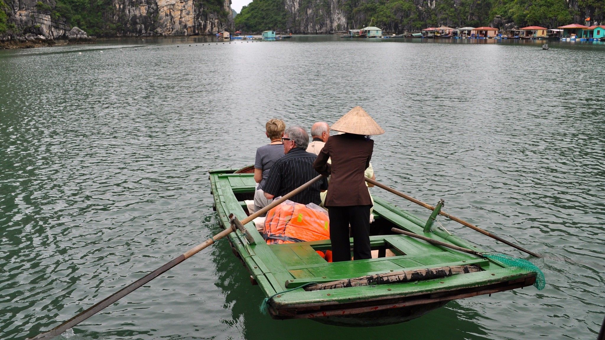 Getting to Floating village in Halong Bay