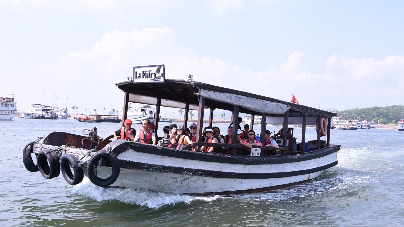 Tourists in Halong bay, Vietnam